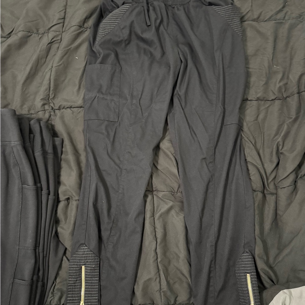 Stylish Black Joggers with Gold Zipper Detail